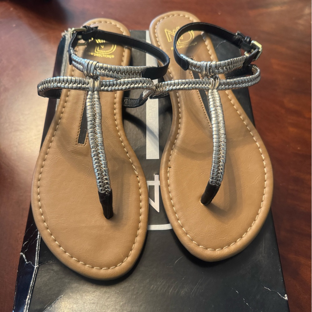 Abella Tan and Silver Sandals